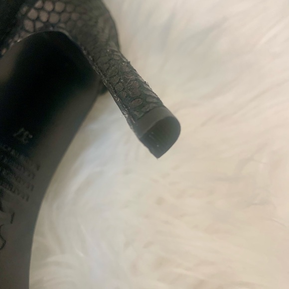 NICHOLAS Black Snakeskin Strappy Stiletto Sandals - Picture 12 of 12